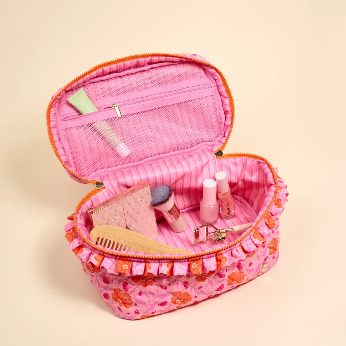 Glam Quilted Cosmetic Bag