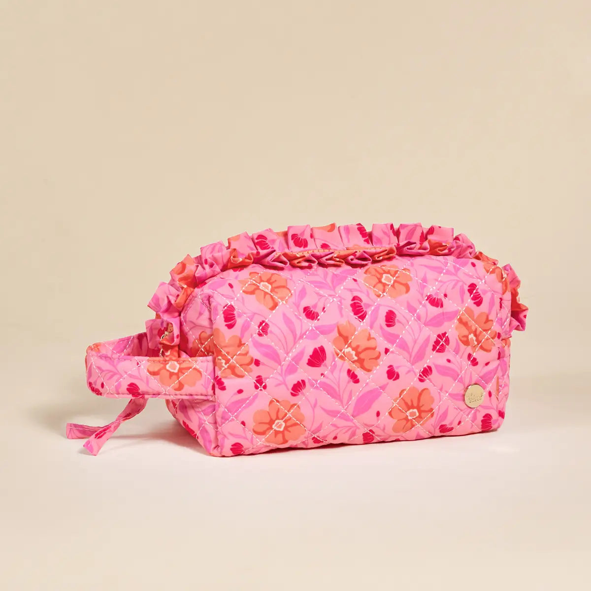 Poppin’ Hot Pink Petals Quilted Pouch