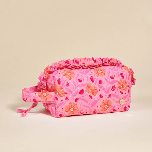Poppin’ Hot Pink Petals Quilted Pouch