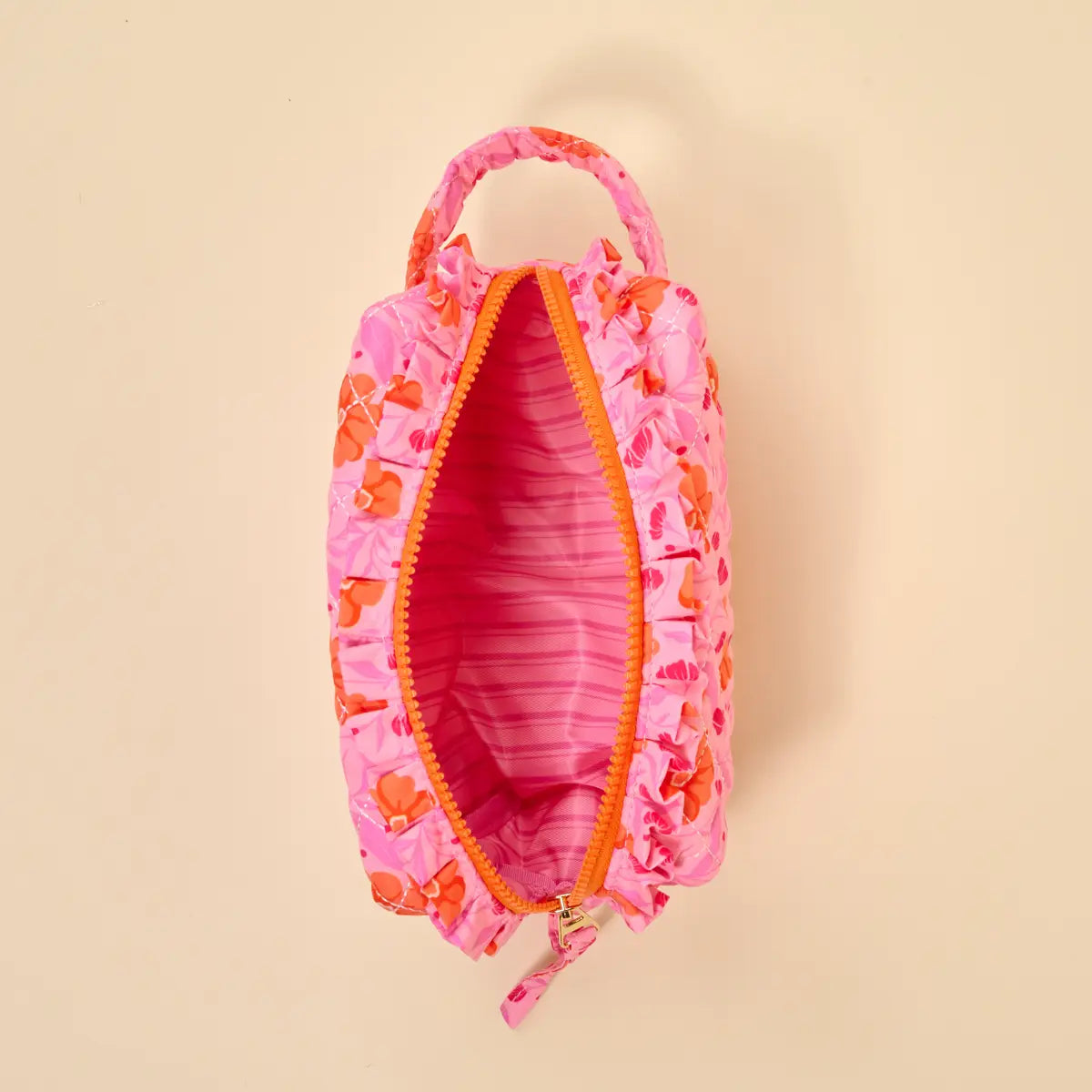 Poppin’ Hot Pink Petals Quilted Pouch
