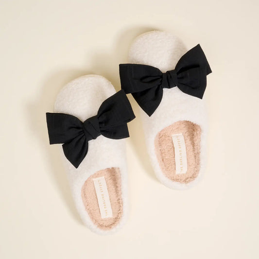 Betty Noir Bow Slippers