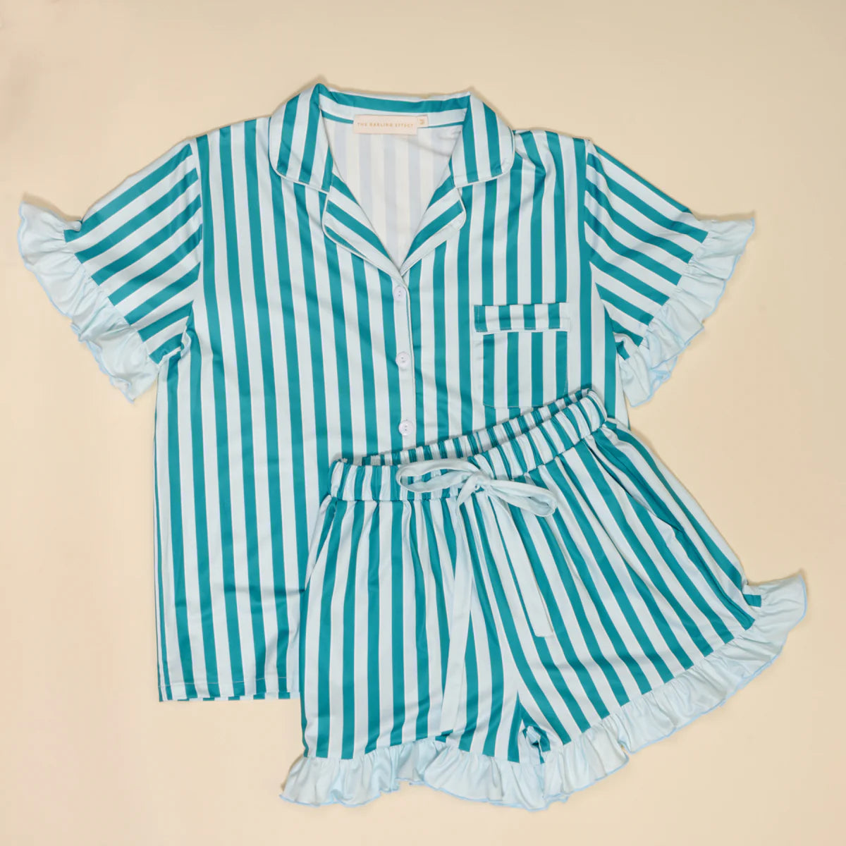 Sicily Teal Stripes Pajama Set