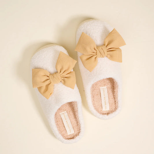 Betty Tan Bow Slippers