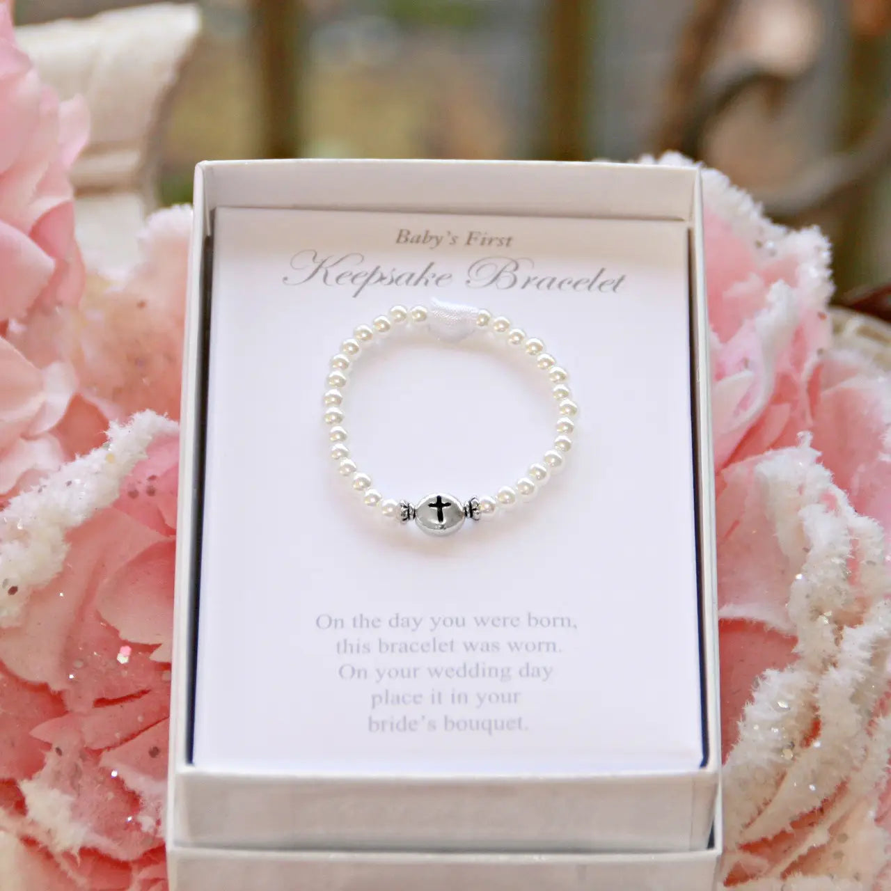 Infant Pearl Cross Bracelet