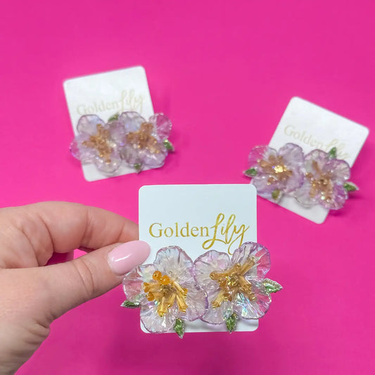 Lavender Flower Earrings