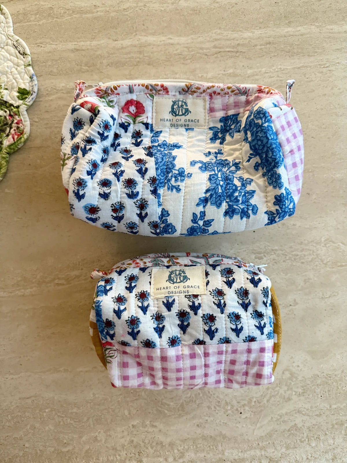 Tea Garden Quilted Cosmetic Bag