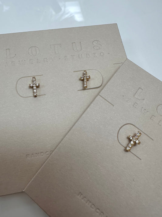 Celeste Cross Stud Earrings