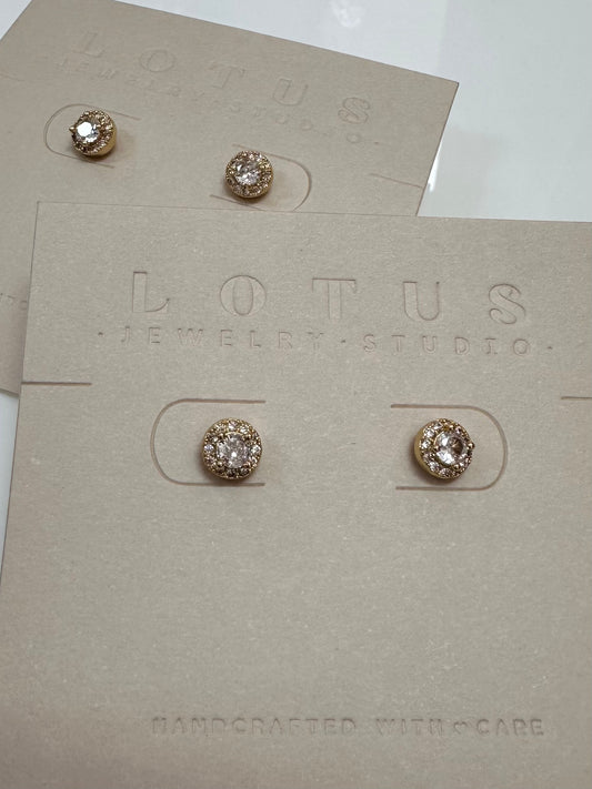 Celeste Halo Stud Earrings