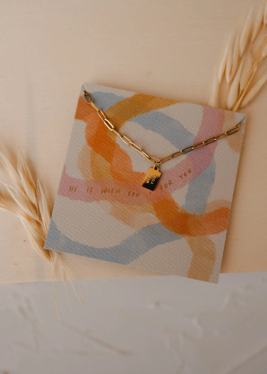 With You Mini Tag Necklace | Christian Jewelry