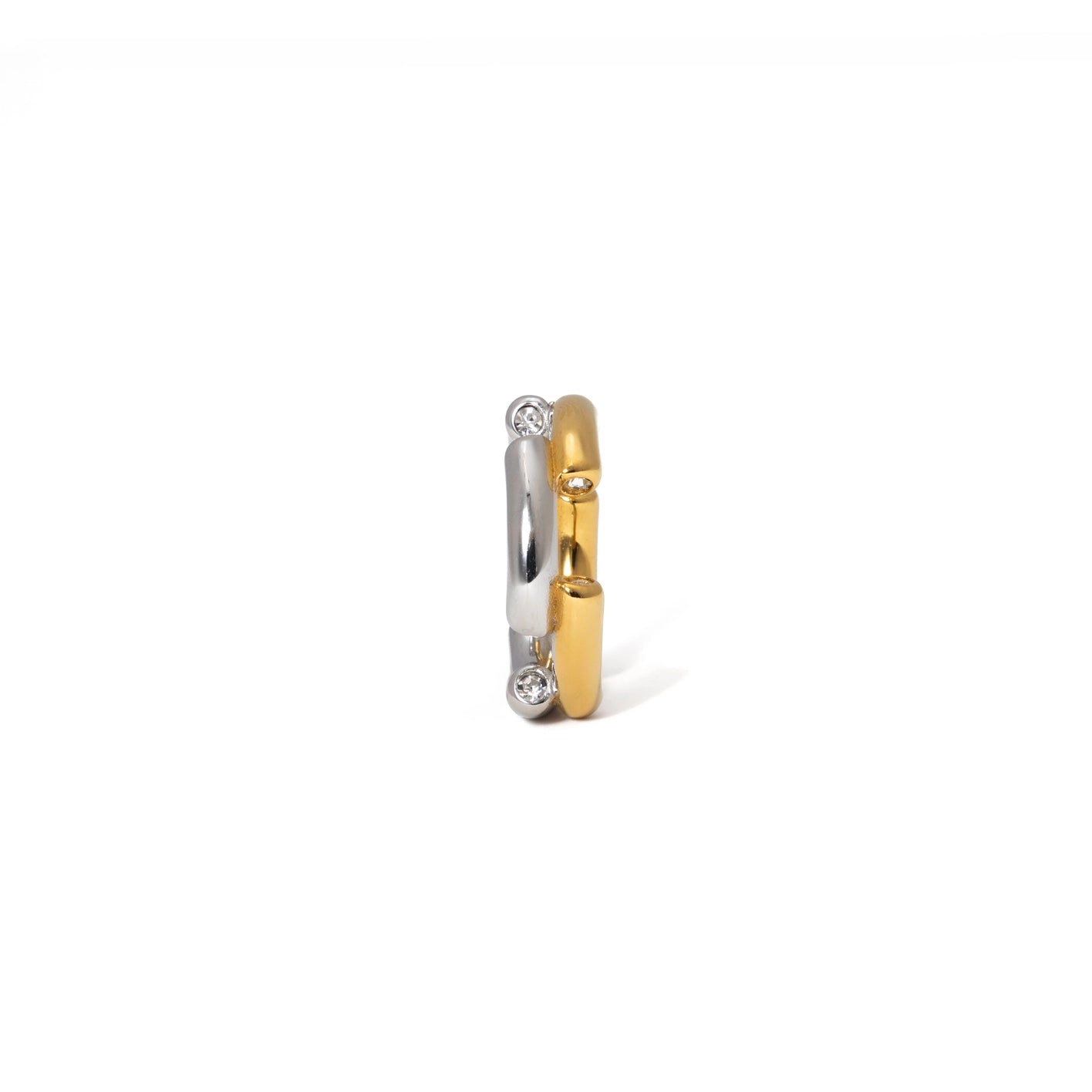Two-Tone Crystal Ring