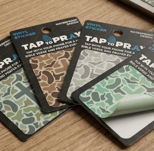 Tap To Pray Camo Sticker