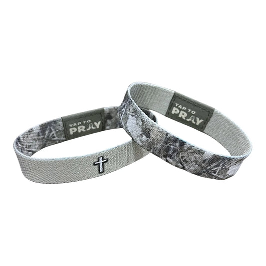 Tap To Pray Wristbands: Forest Camo Smoke