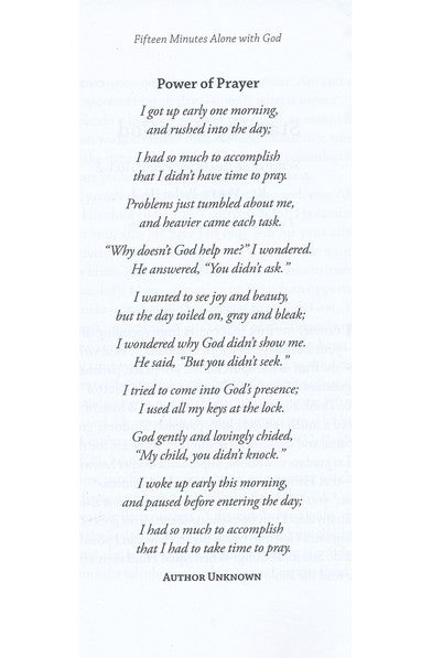 15 Minutes Alone with God