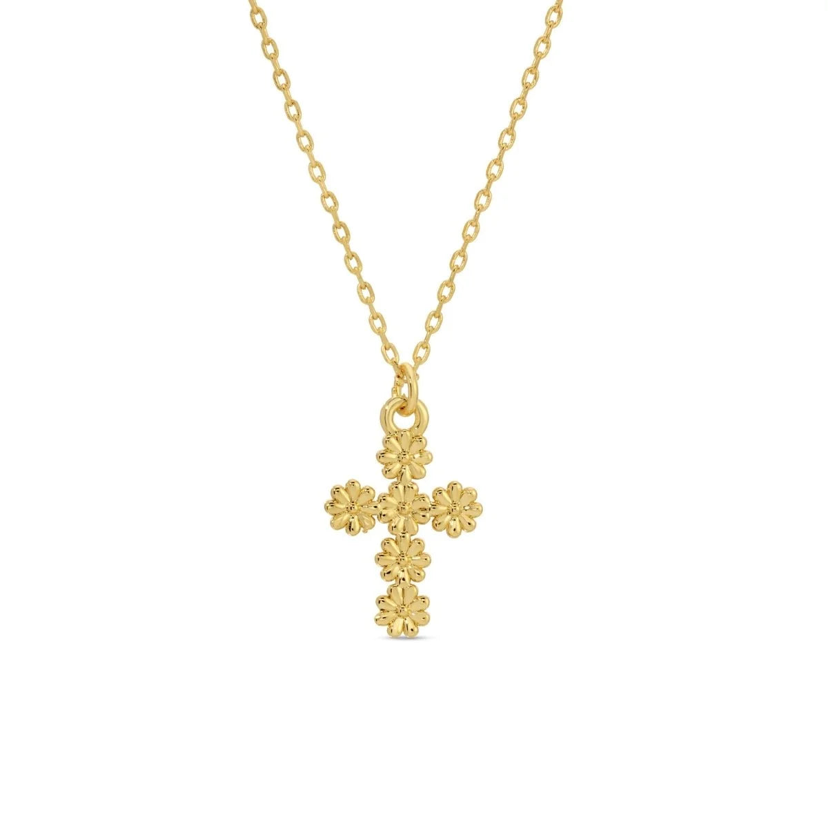 Floral Cross Pendant Necklace
