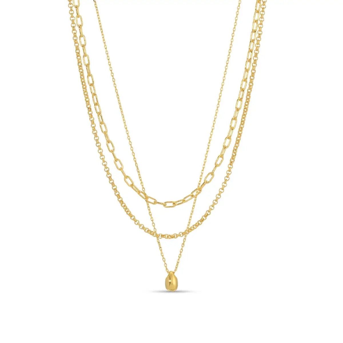 Triple Layer Teardrop Necklace