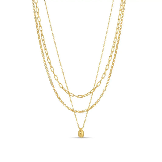 Triple Layer Teardrop Necklace