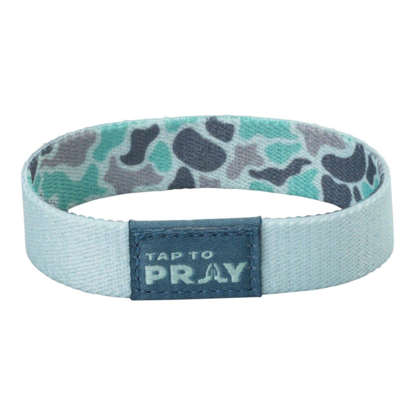 Tap To Pray Wristband: Mint River Rock Camo