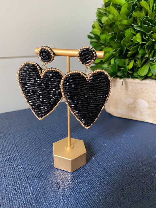 Beaded Heart Earrings