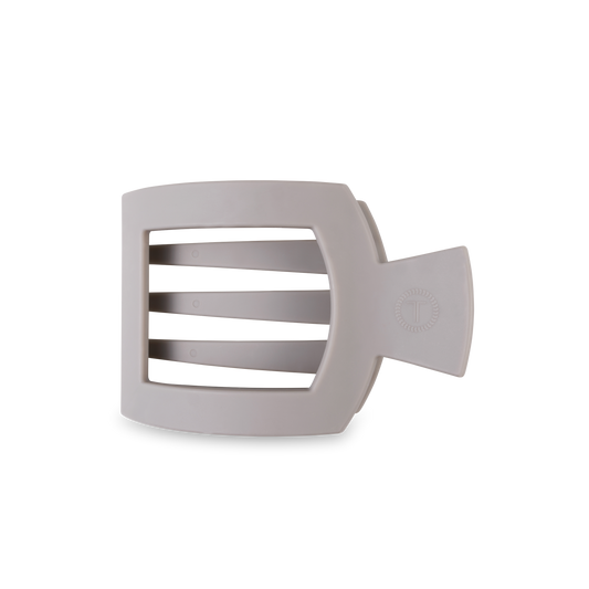 Square Flat Hair Clip | Med. | Silver Flames