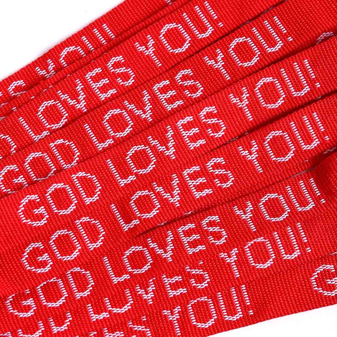 Bracelet Woven God Loves You Red