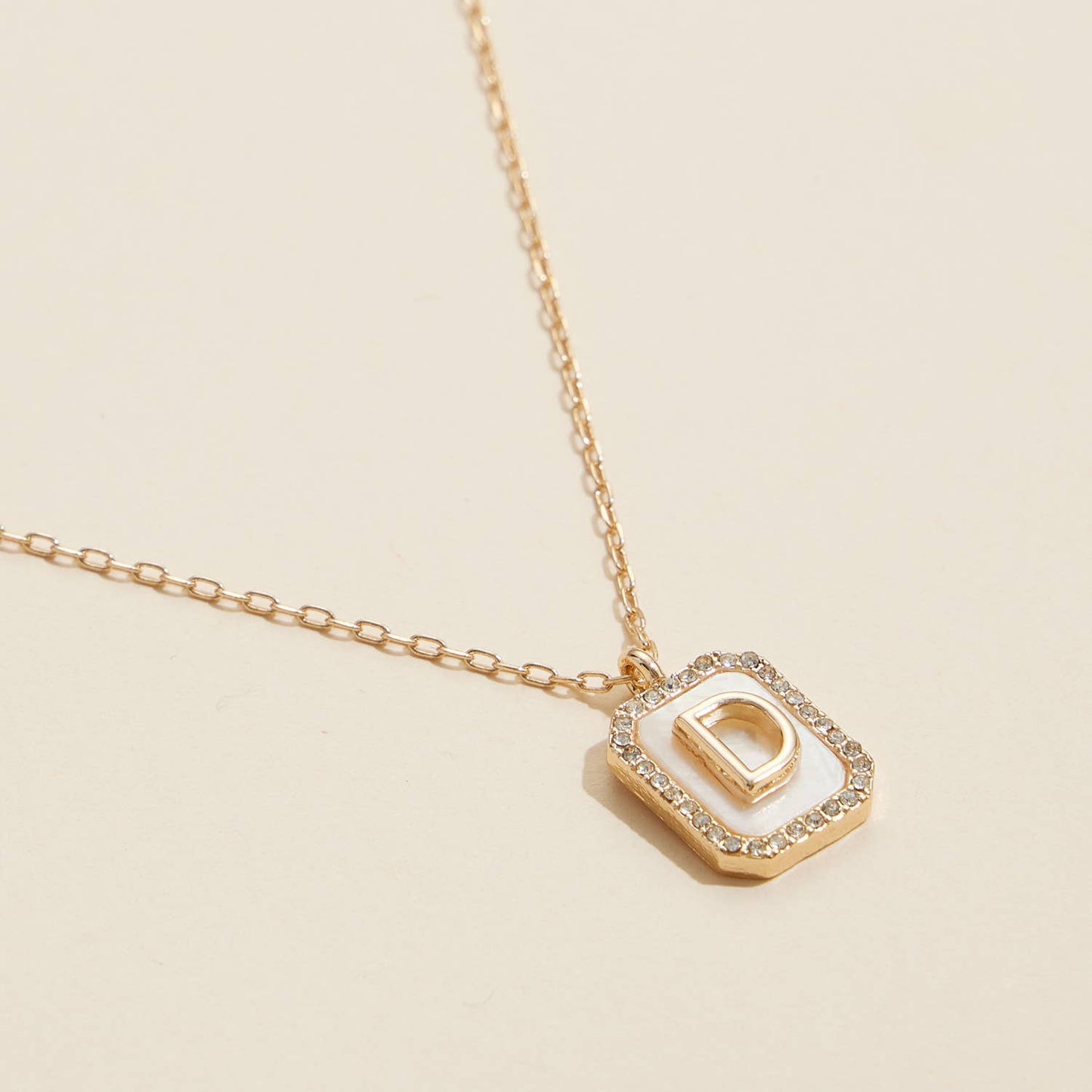 Initial Shell Charm Necklace
