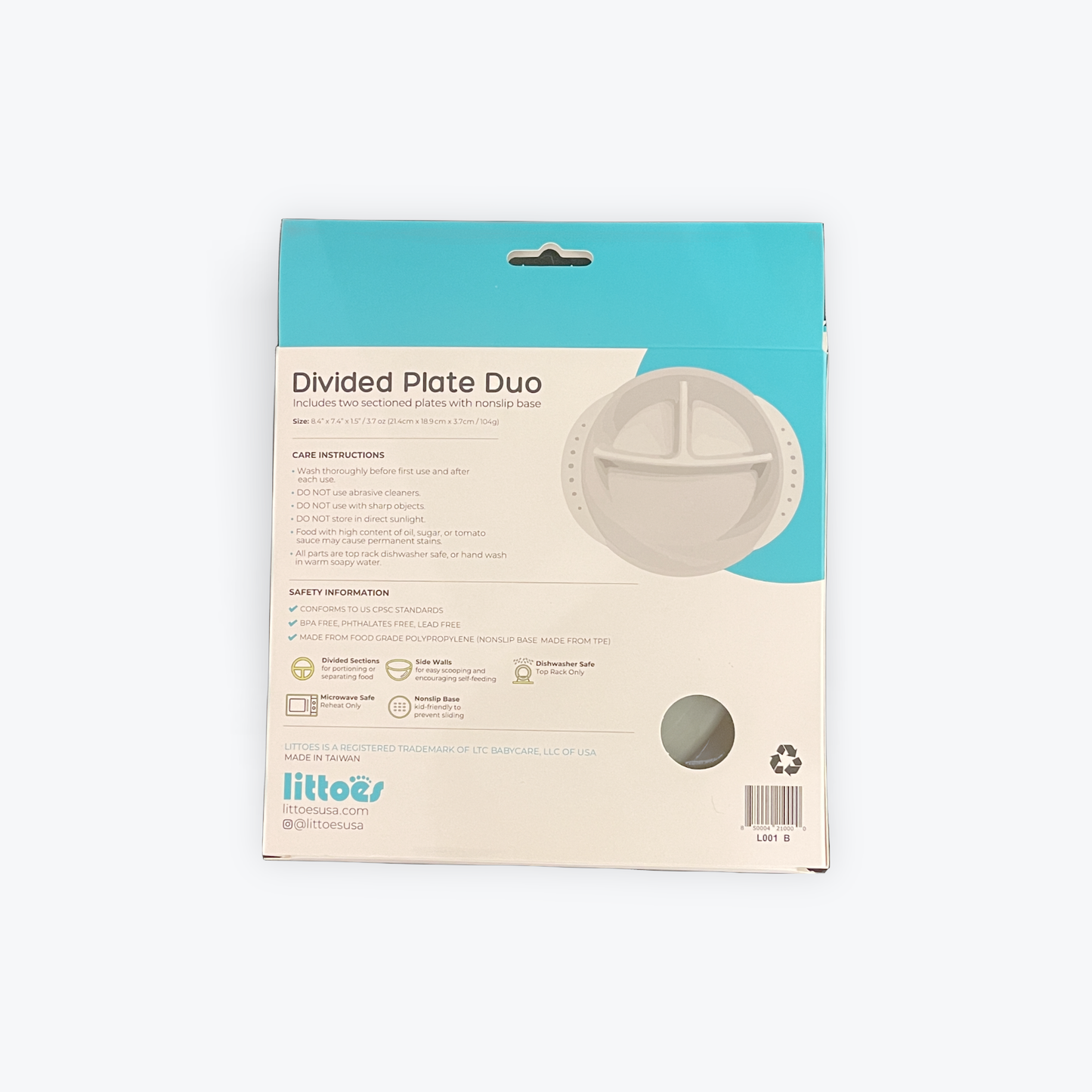 Kid's Divided Plate Duo beige - New Packaging