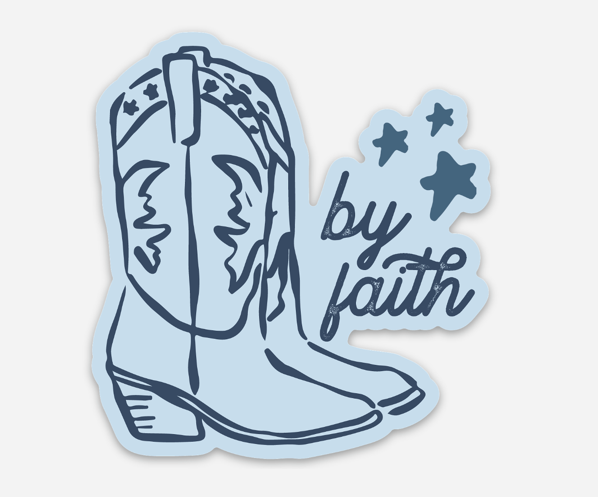 By Faith Boot Sticker