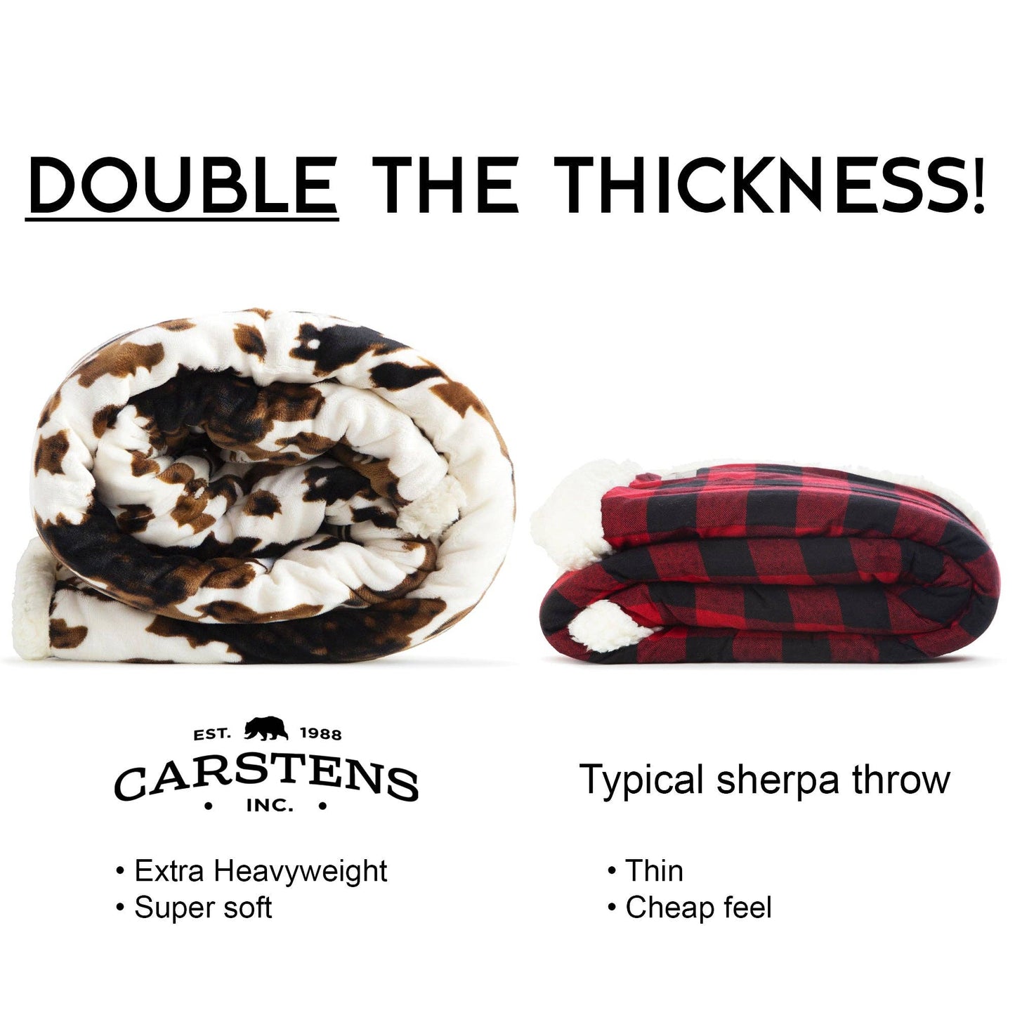 Tri-color Cowhide Sherpa Throw