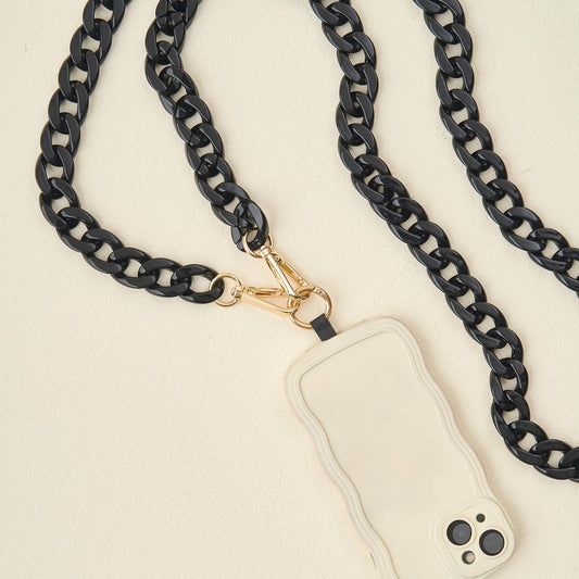 Phone Crossbody Chain-Midnight Black