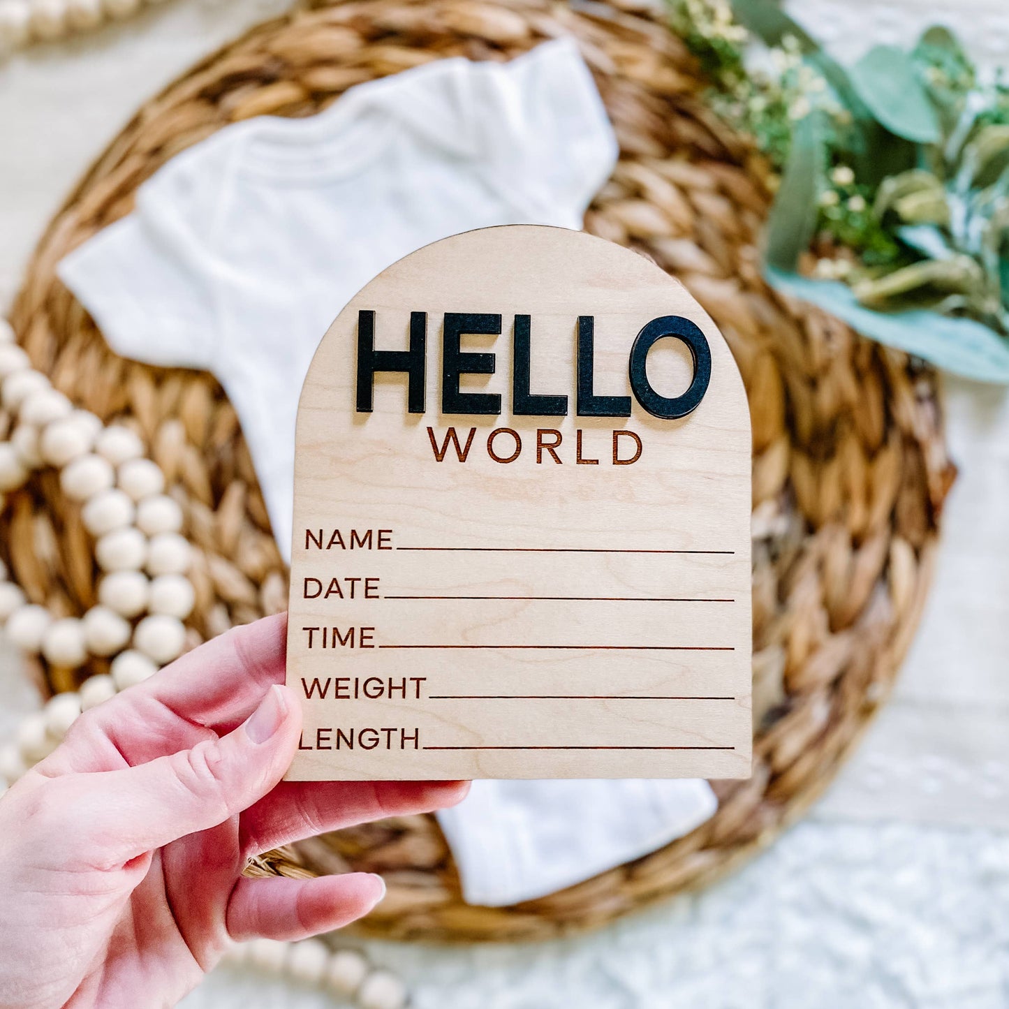 Modern Arch Hello World Birth Stat Sign