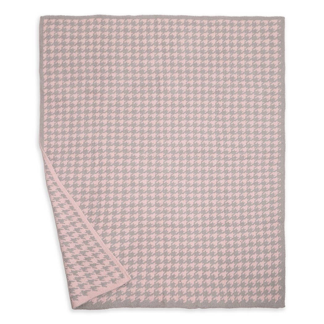 Houndstooth Pattern Luxury Soft Throw Blanket