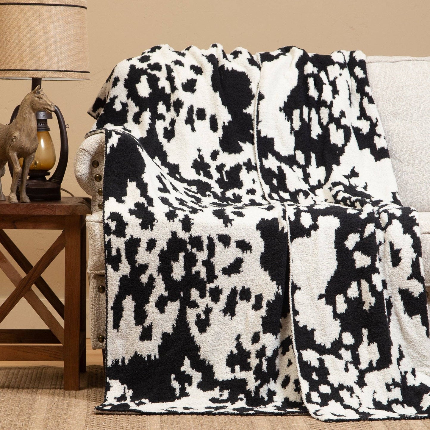 Cowhide Throw Blanket