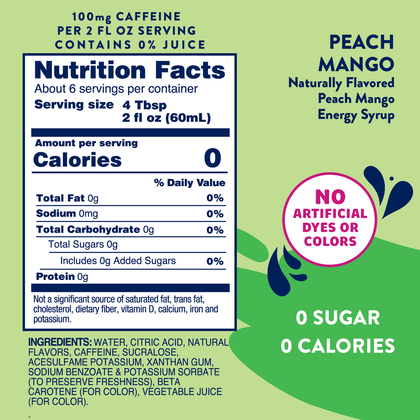 Peach Mango Energy Syrup - 375ml