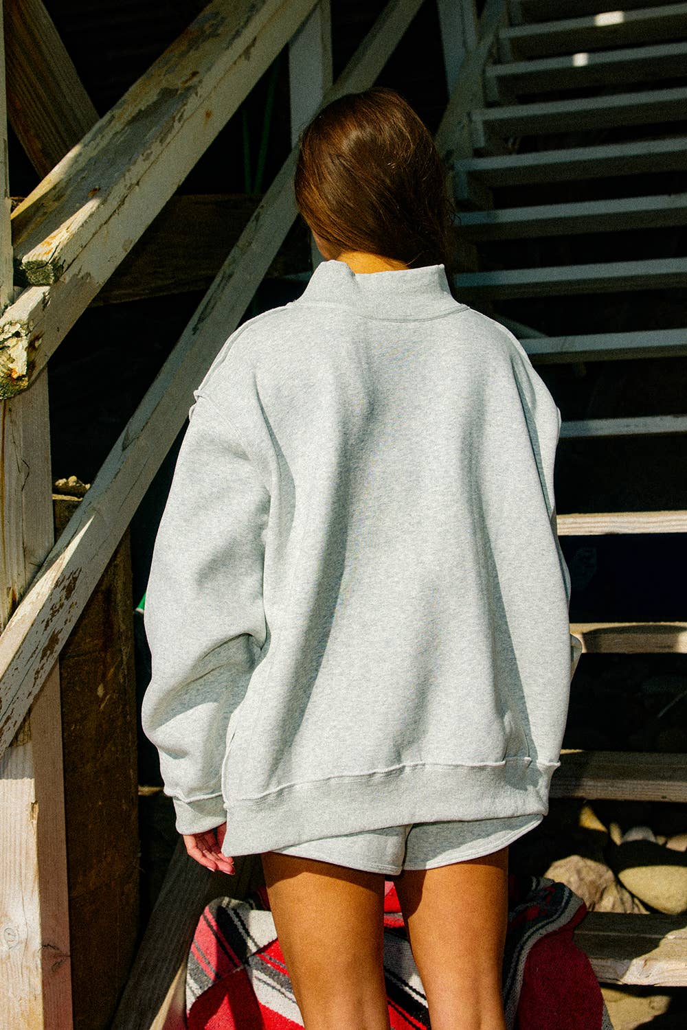 WWJD Embroidered Mock Neck Sweatshirt