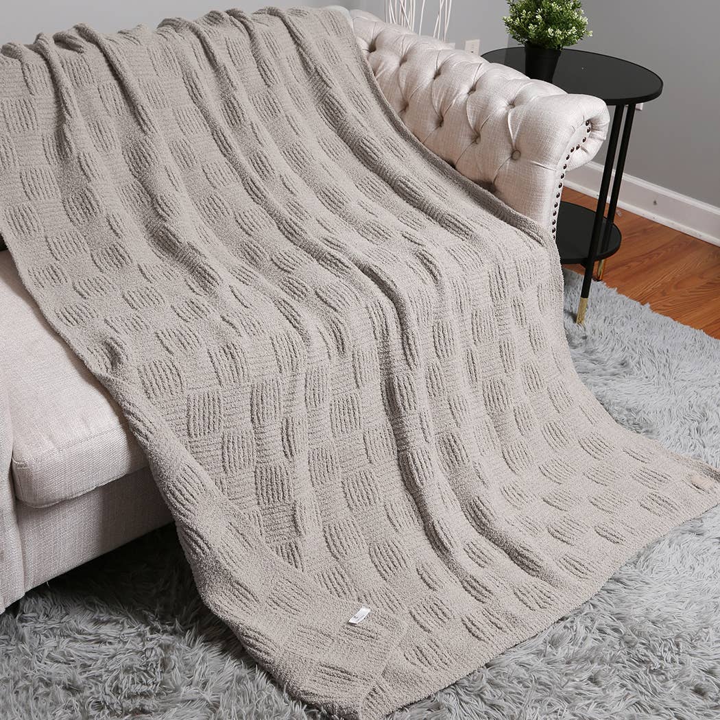 Solid Color Knit Throw Blanket