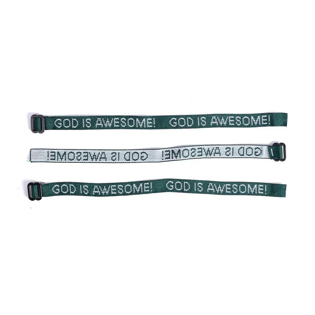 Bracelet Woven God Is Awesome Hunter Green