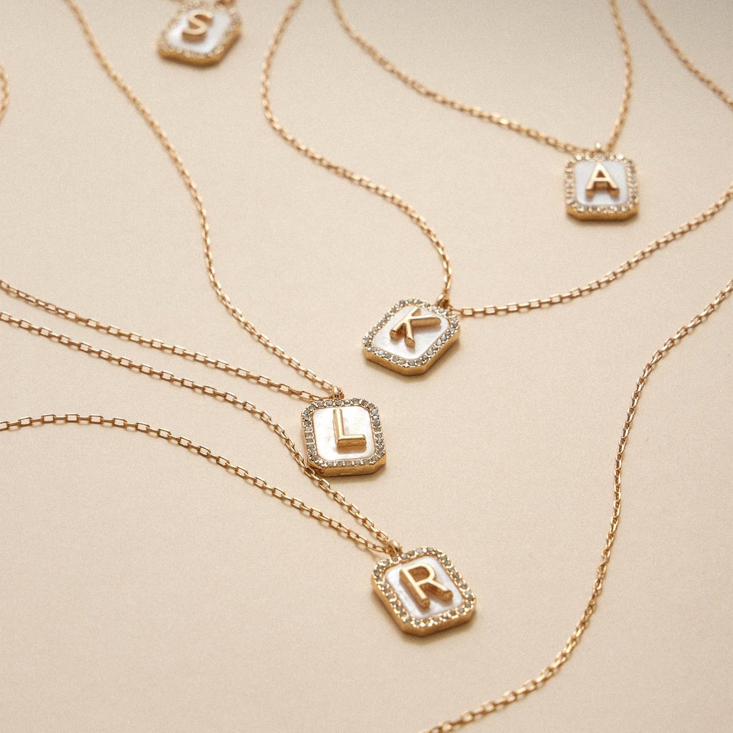 Initial Shell Charm Necklace