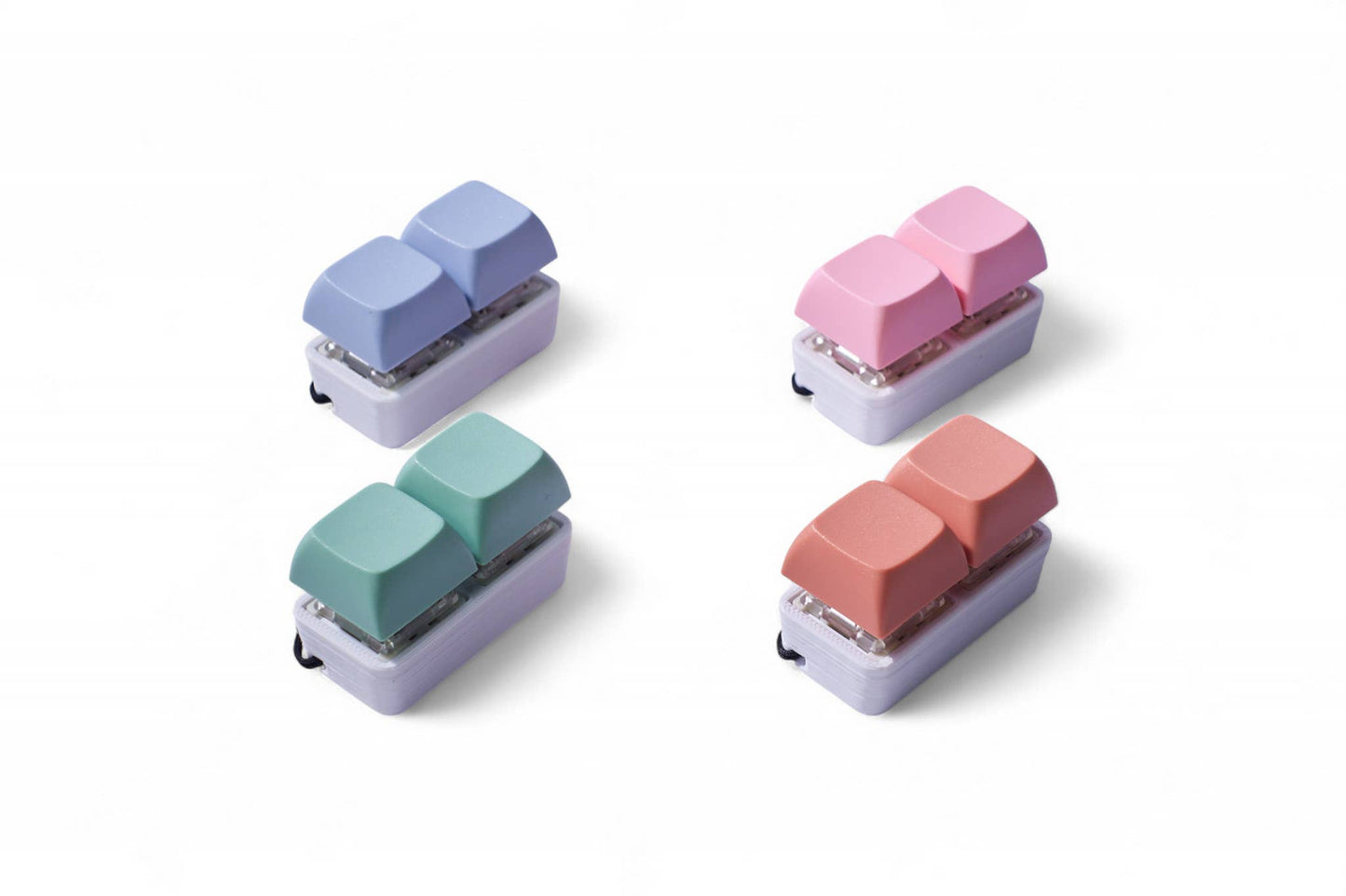 2 Key Pastel Keyboard Fidget Keychain