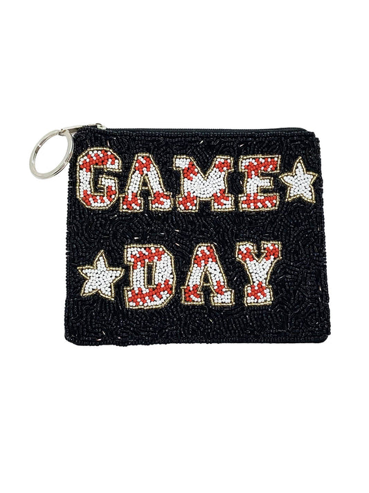 Game Day Beaded Coin Purse Baseball