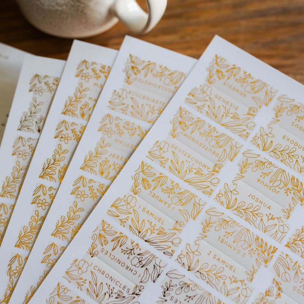 Cream & Gold Foil Bible Tabs