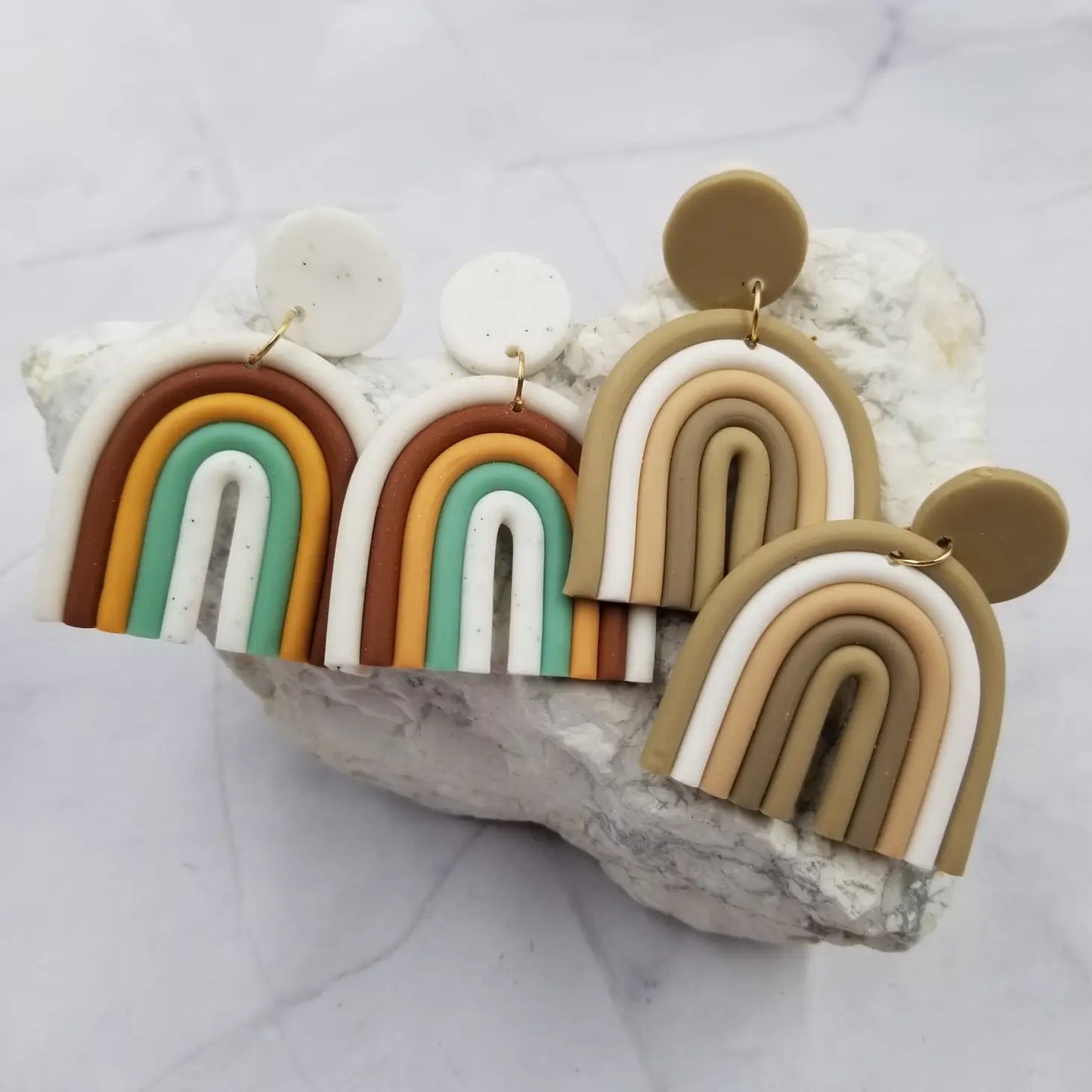 Polymer Clay Rainbow Earrings