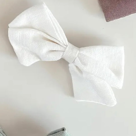 Oversized Linen Bow Clip