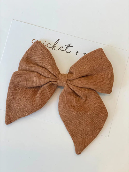 Oversized Linen Bow Clip