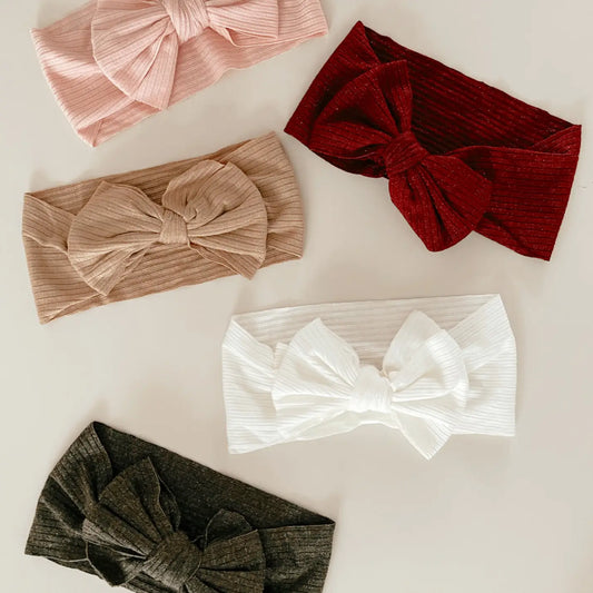 Ribbed Stretch Bow Headband